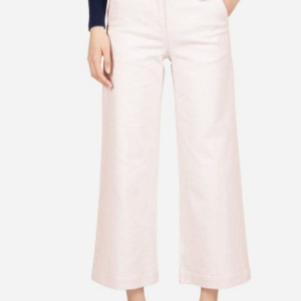 Everlane light peach / pink The Wide Leg Crop Pants Jeans 2